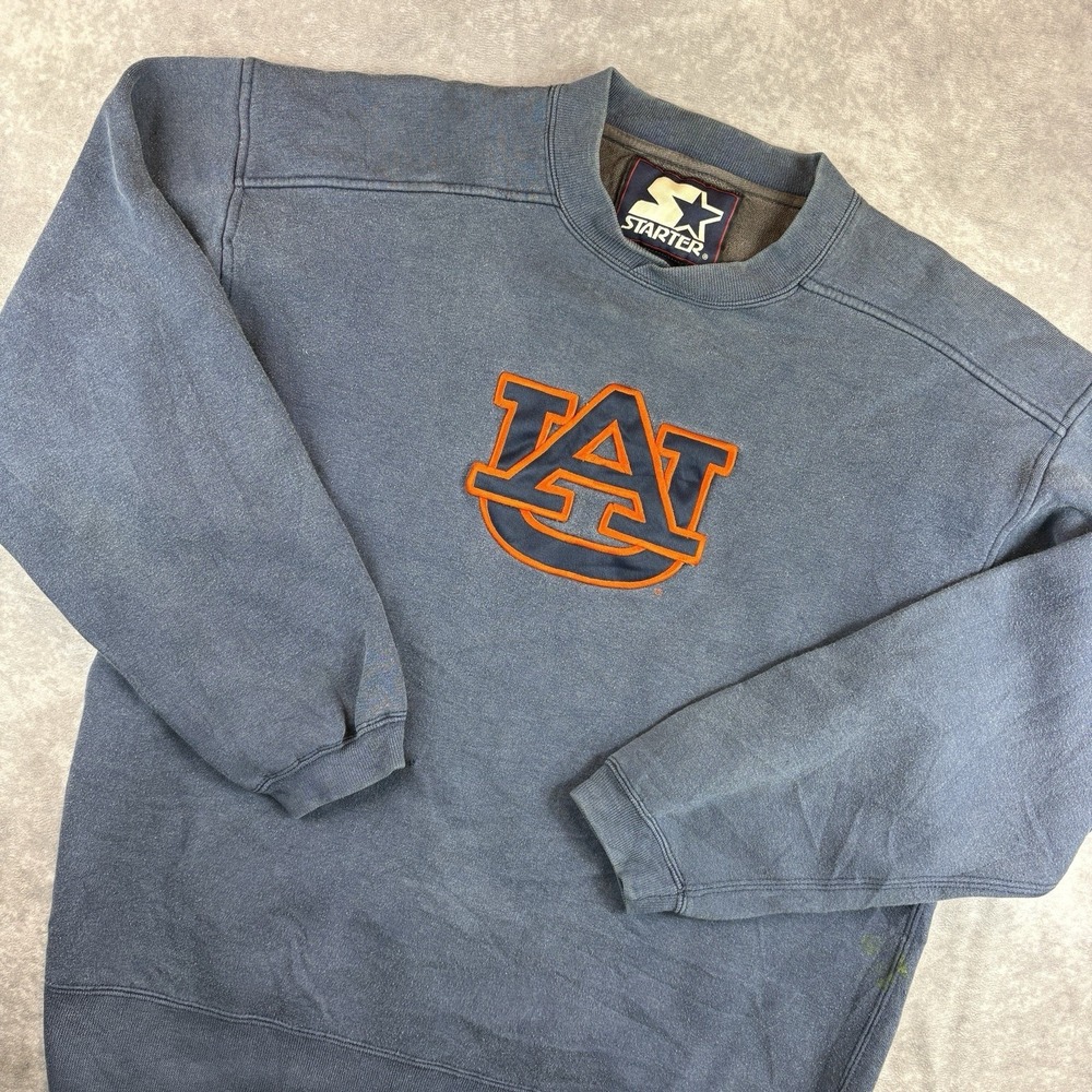 Vintage Auburn Tigers Starter Sweater Mens M Blue Preppy College Y2K 90's